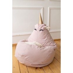 Кресло мешок Единорог пыльно-розовый