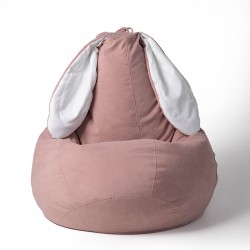 Кресло мешок Зайка пыльно-розовый